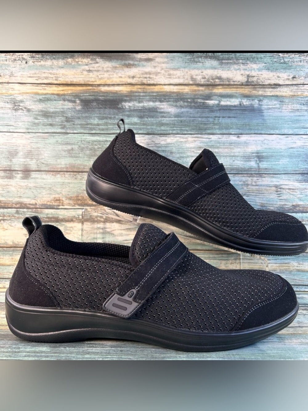 Orthofeet Quincy Comfort Shoe Womens 12 Wide Black Neoprene Stretch Orthotic
